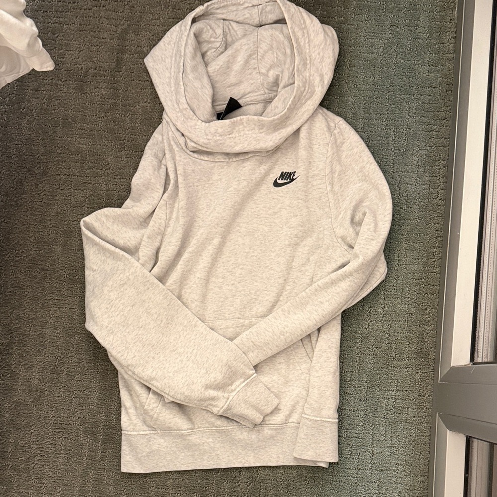 Nike Women's Light Gray Cowl Neck Sweater